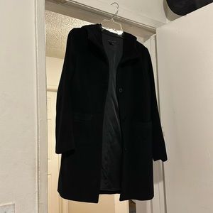 Theory black coat with hood
